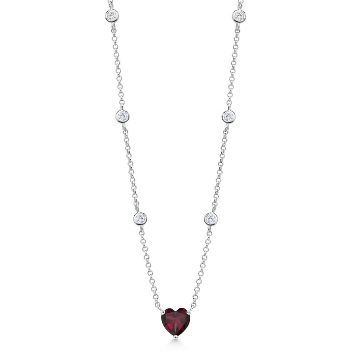 Rhodolite Garnet - January_Necklace in 925 Sterling Silver