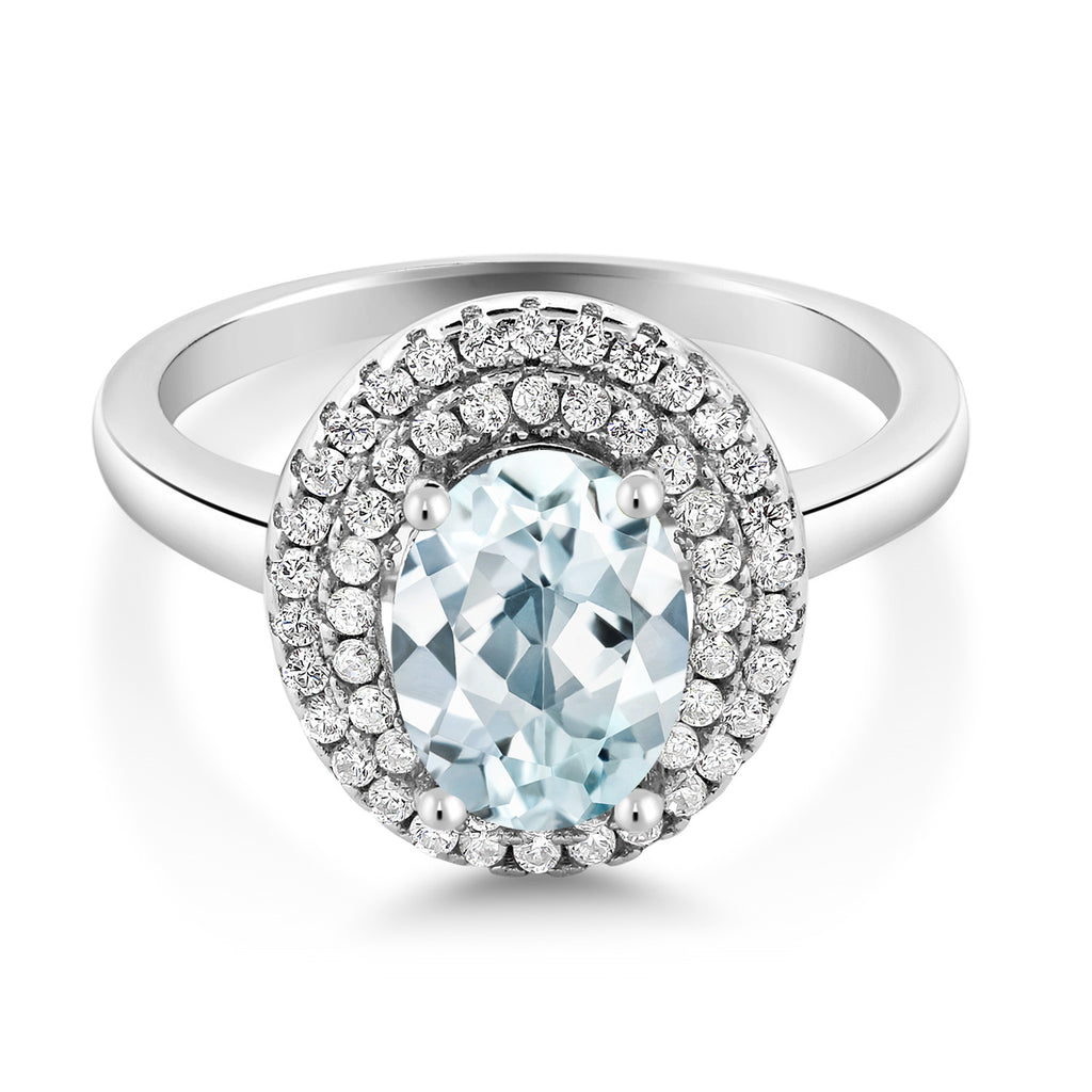 Aquamarine - March_5_Ring in 925 Sterling Silver