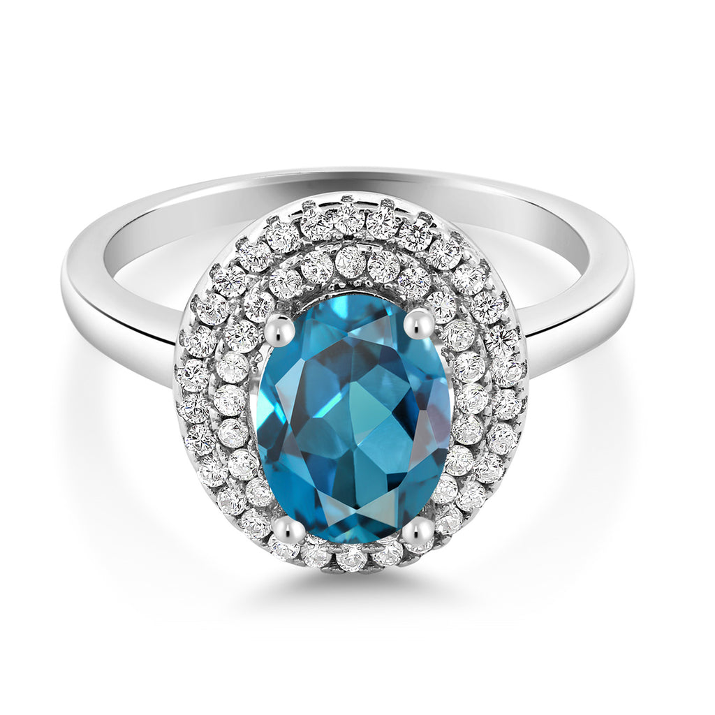 London Blue Topaz - November_5_Ring in 925 Sterling Silver