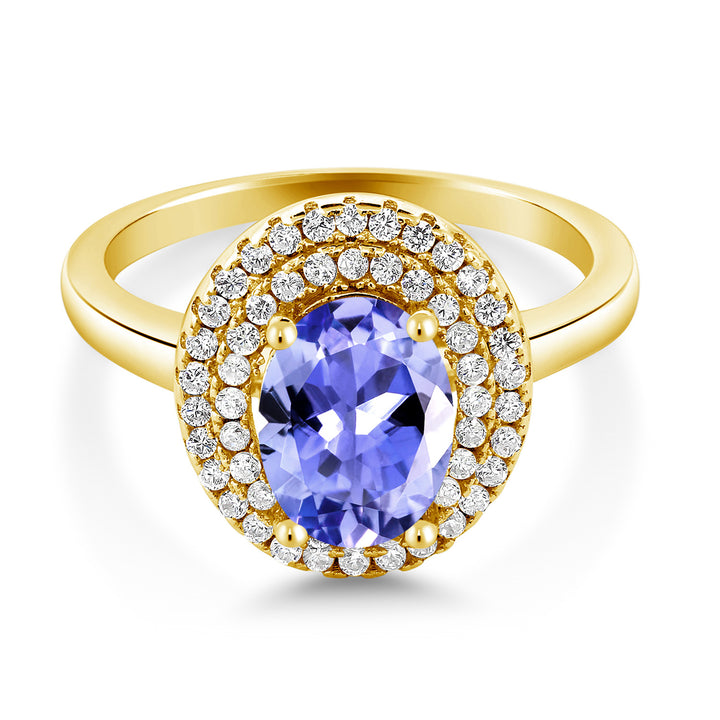 Tanzanite - December_5_Ring in 925 Yellow Gold Plated Silver