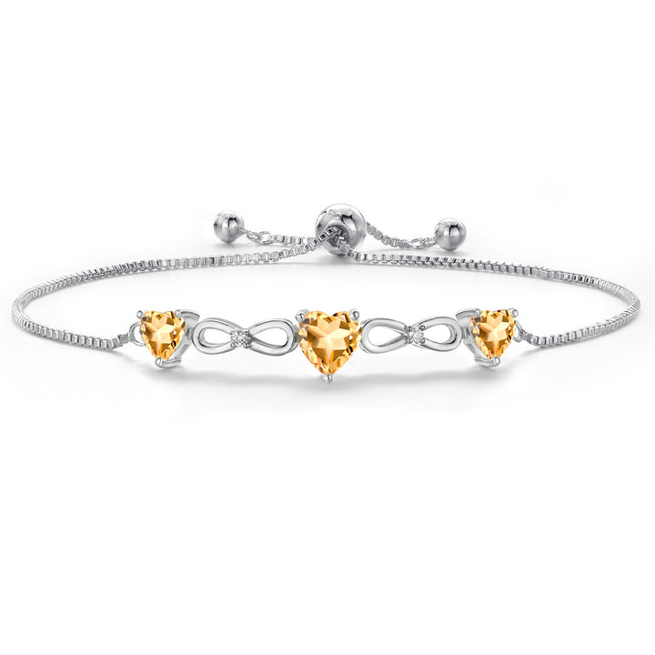 Citrine_Bracelet in Rhodium Plated