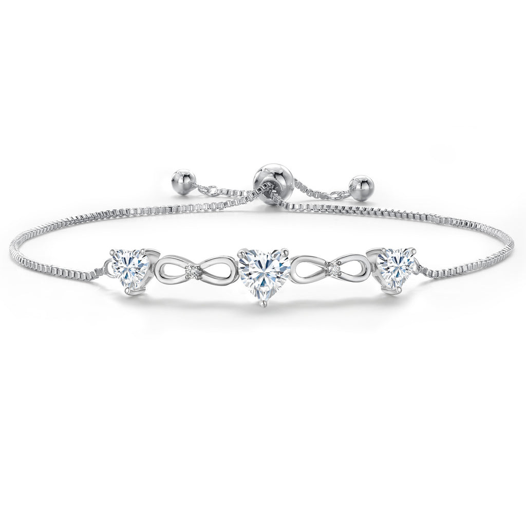 Moissanite_Bracelet in Rhodium Plated
