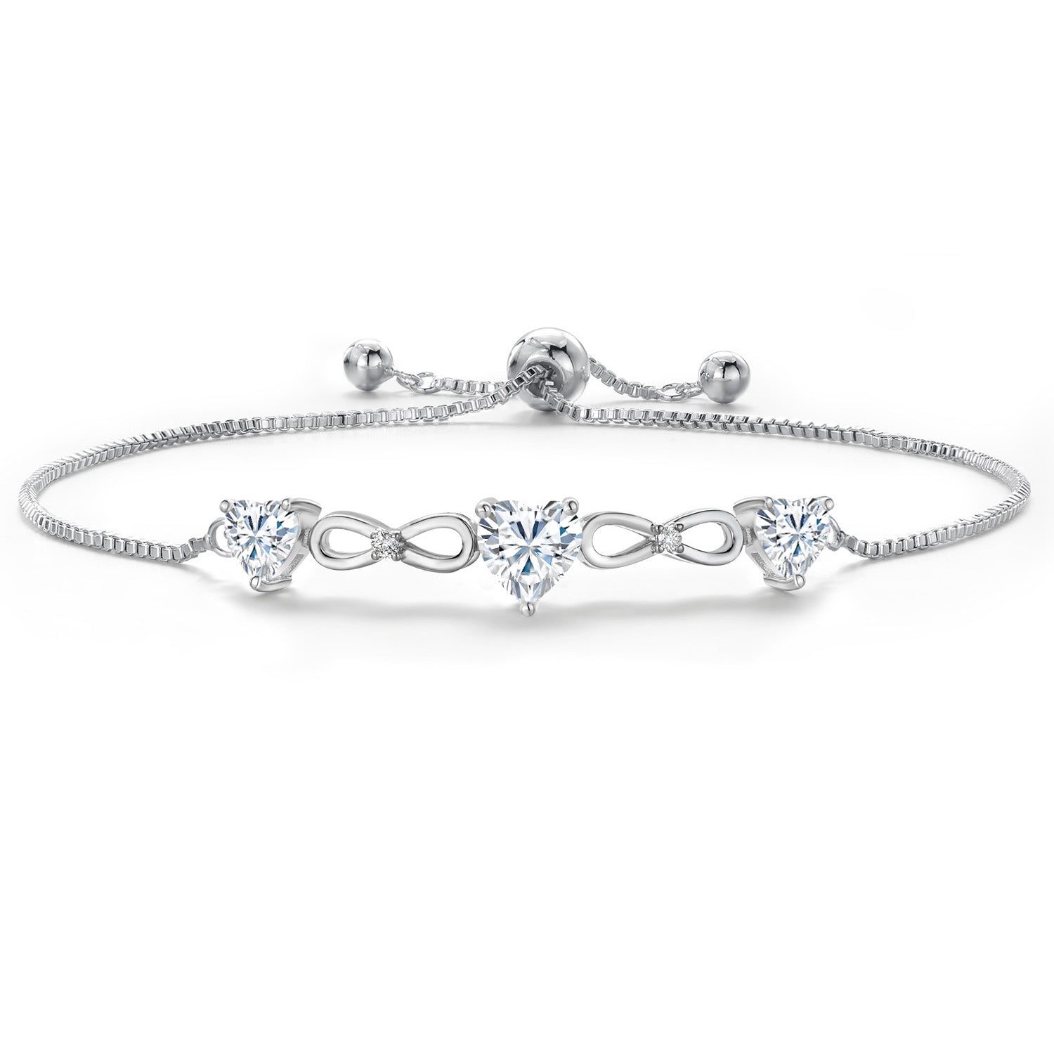 Moissanite_Bracelet in Rhodium Plated