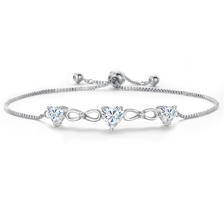 Moissanite_Bracelet in Rhodium Plated