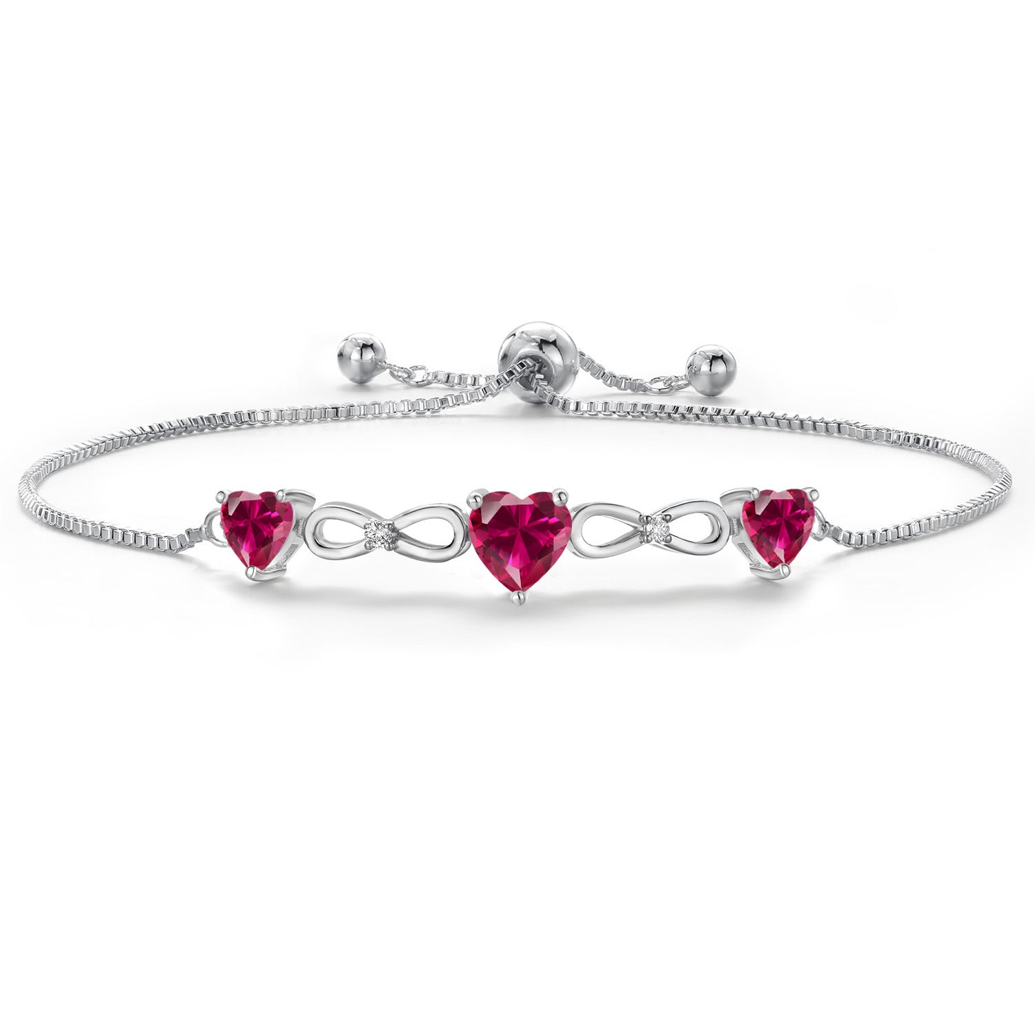Created Ruby_Bracelet in Rhodium Plated