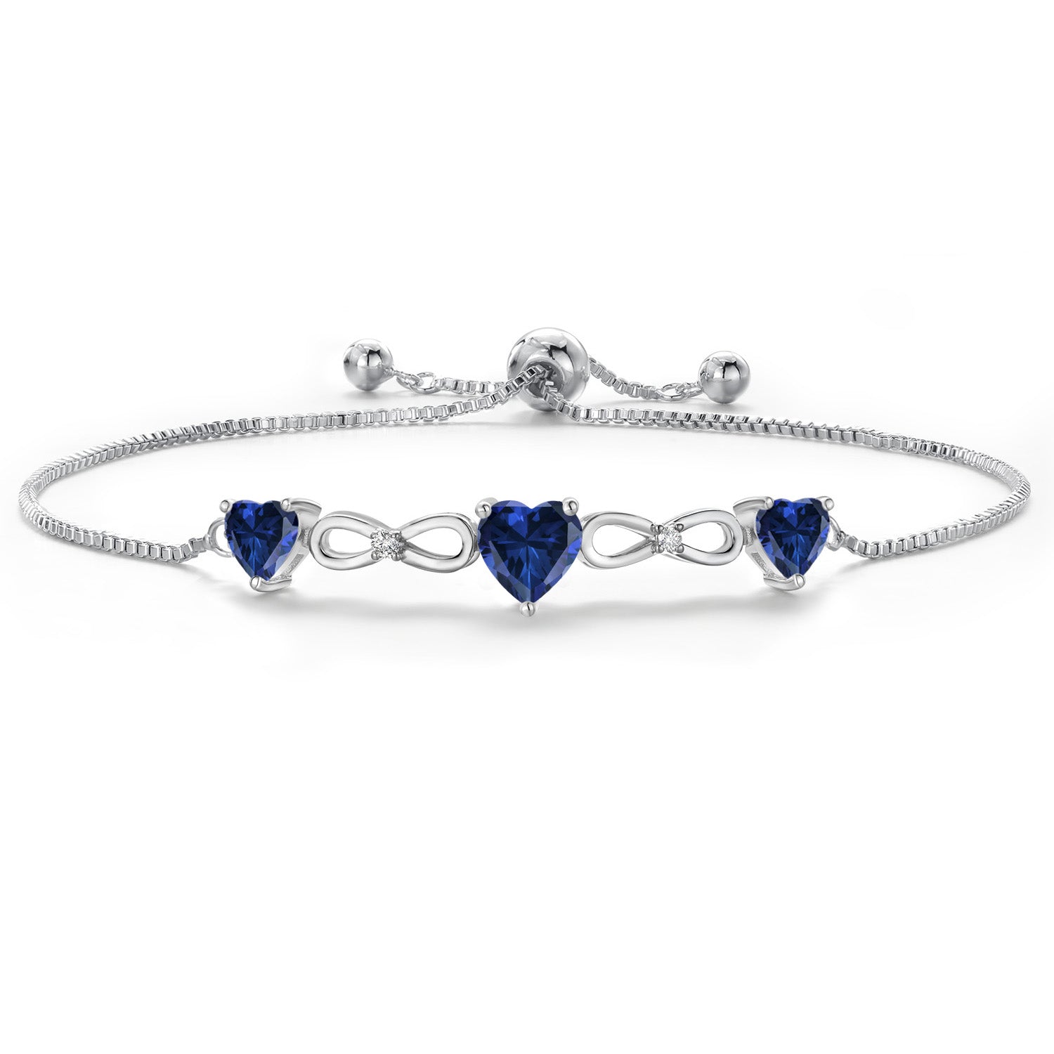 Created Sapphire_Bracelet in Rhodium Plated