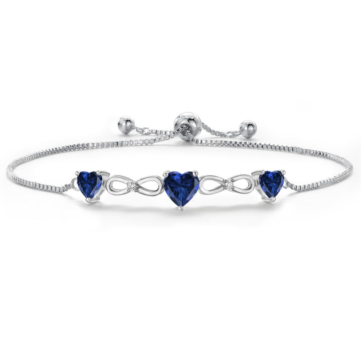 Created Sapphire_Bracelet in Rhodium Plated