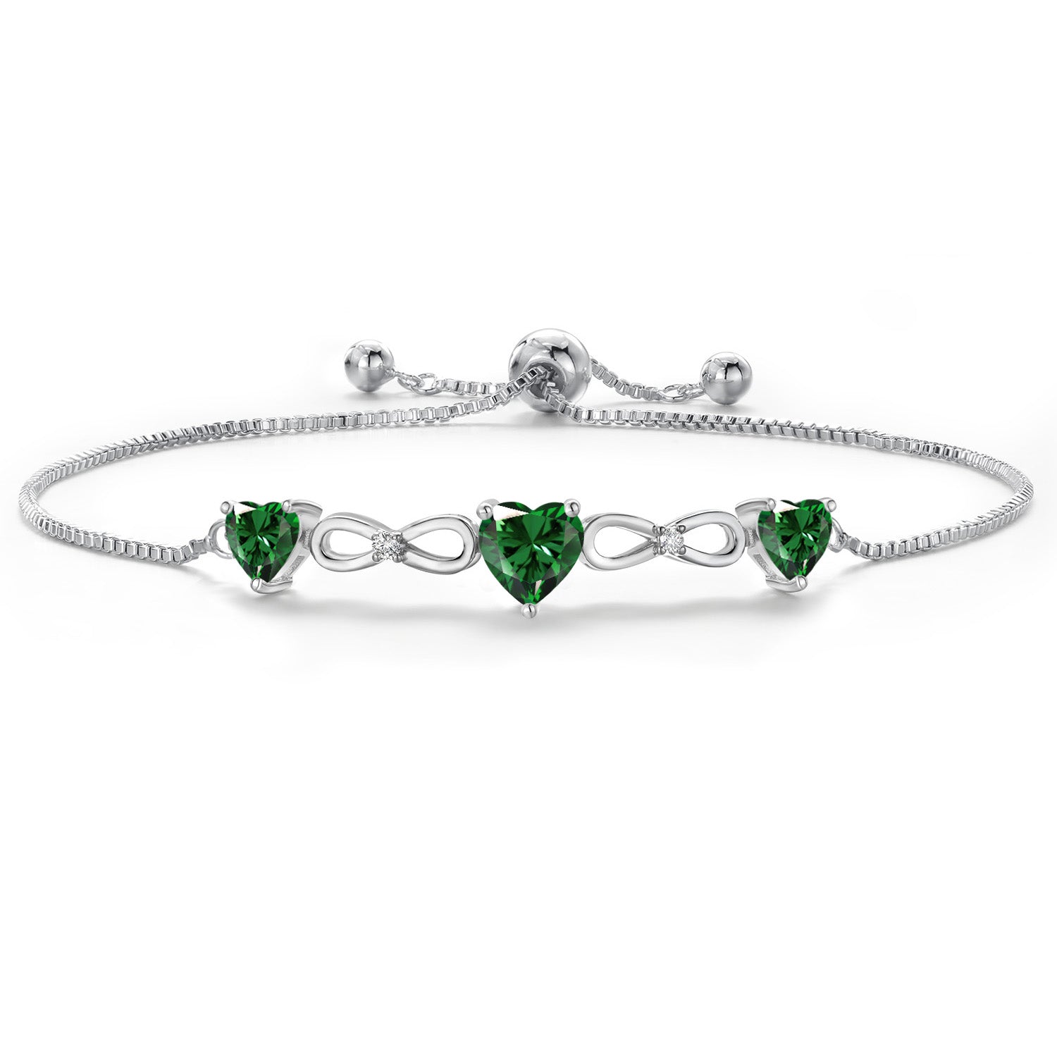 Nano Emerald_Bracelet in Rhodium Plated