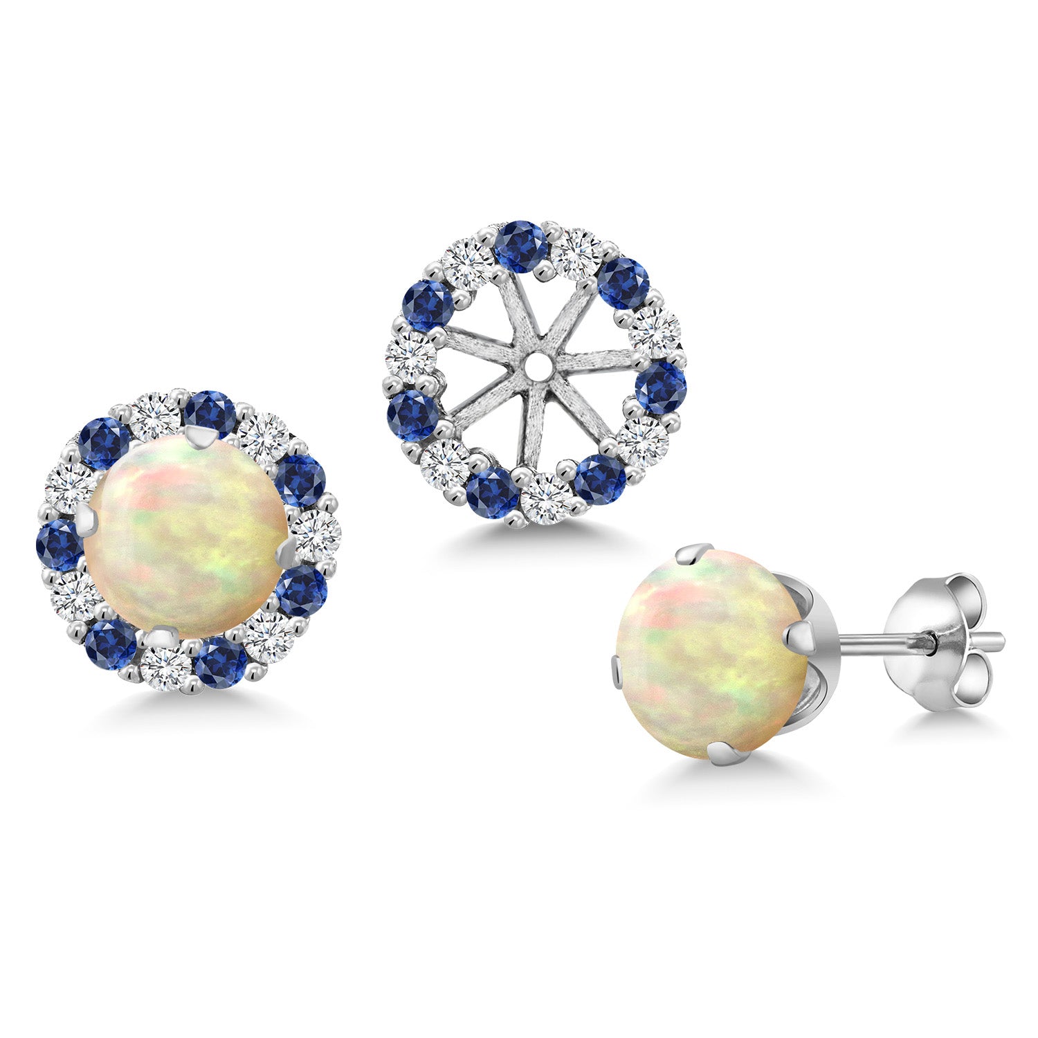Ethiopian Opal-Cabochon - October_Earrings in 925 Sterling Silver