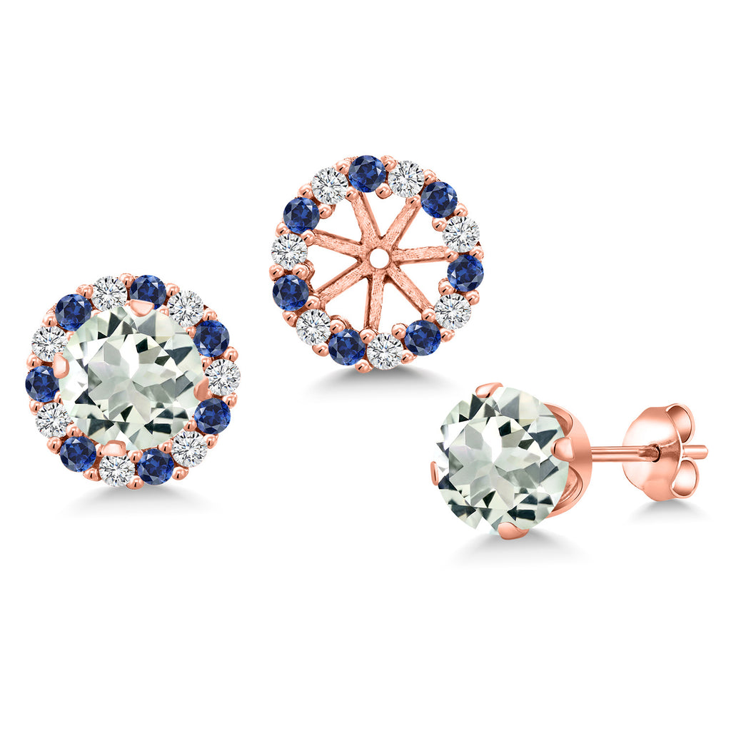 Prasiolite_Earrings in 925 Rose Gold Plated Silver