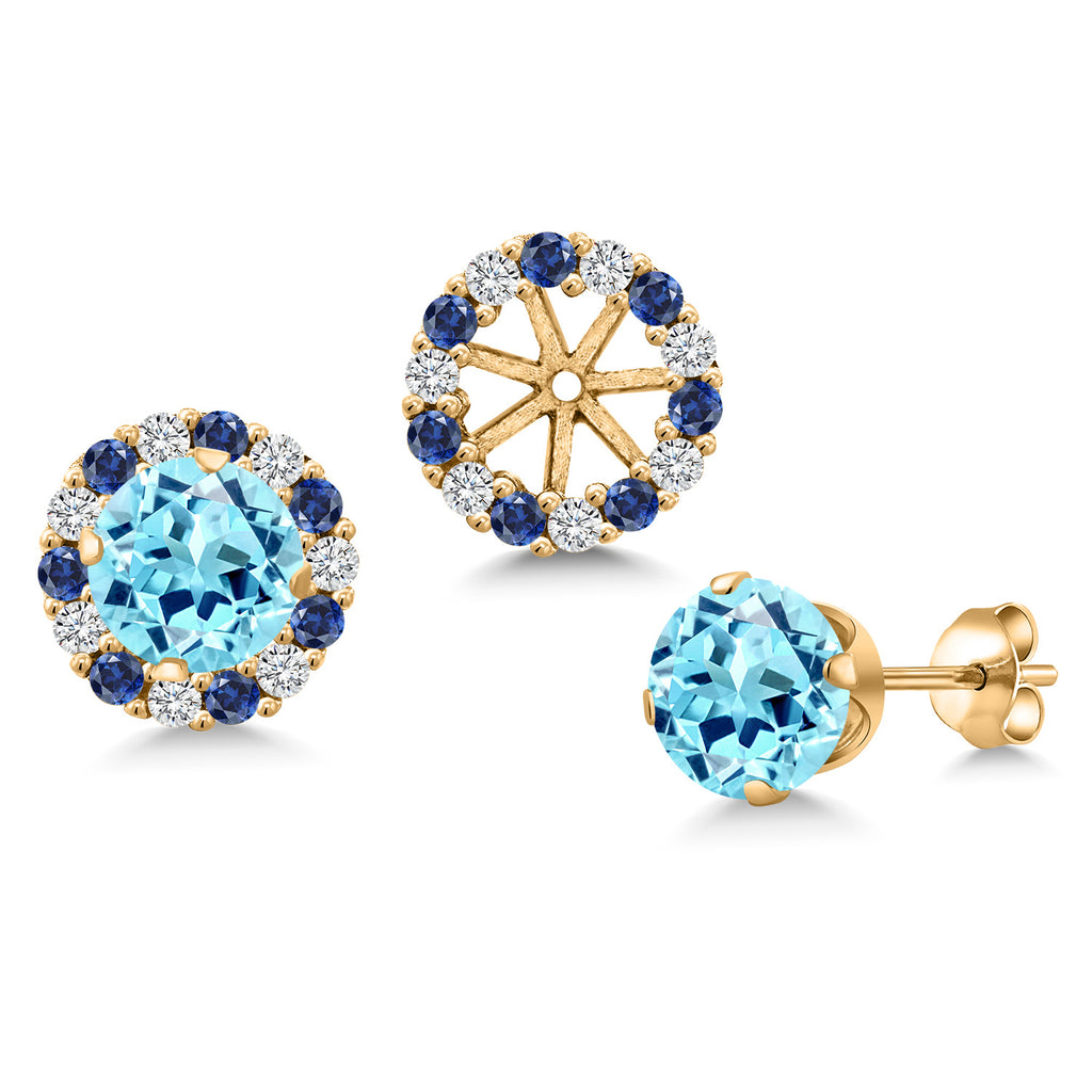 Apatite_Earrings in 925 Yellow Gold Plated Silver