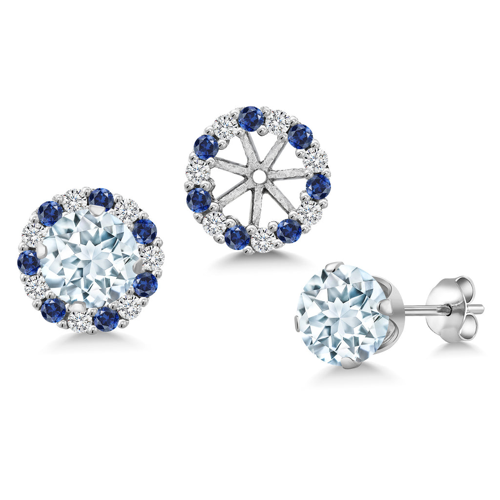 Aquamarine - March_Earrings in 925 Sterling Silver