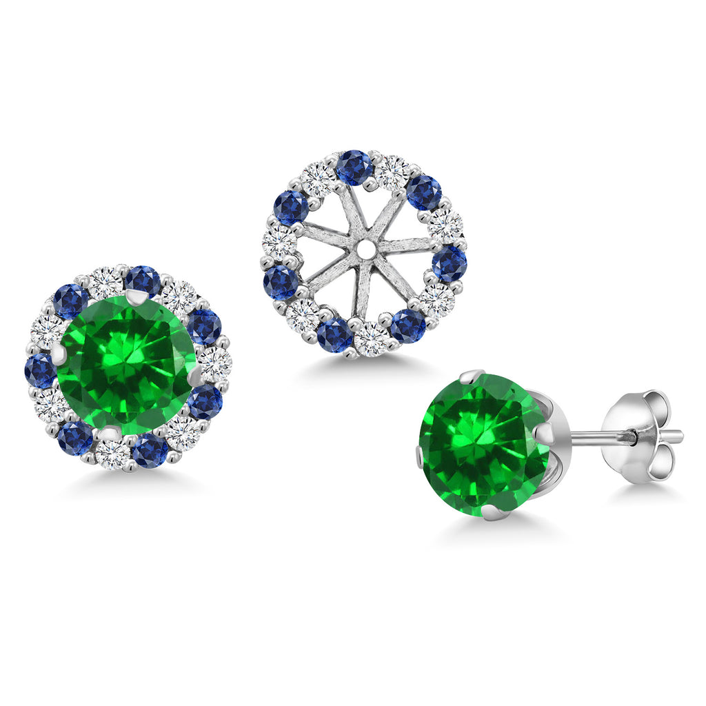Created Emerald - May_Earrings in 925 Sterling Silver
