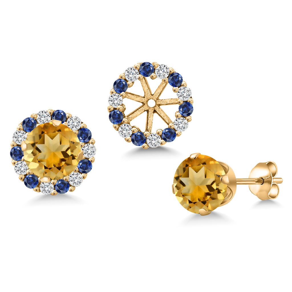 Citrine - November_Earrings in 925 Yellow Gold Plated Silver