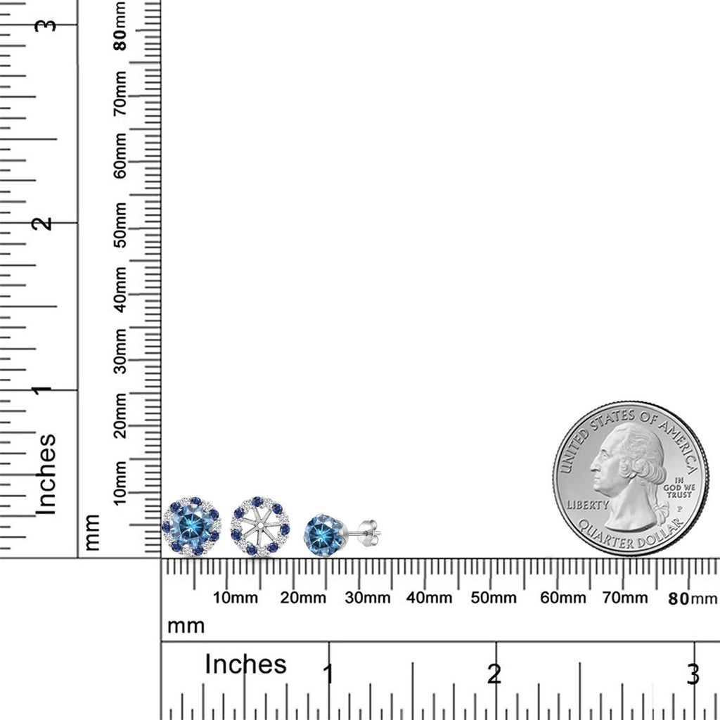 Persian Blue Moissanite - April_Earrings in 925 Sterling Silver