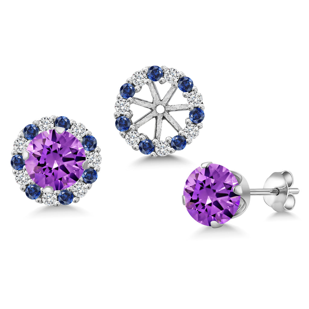 Purple Zirconia_Earrings in 925 Sterling Silver