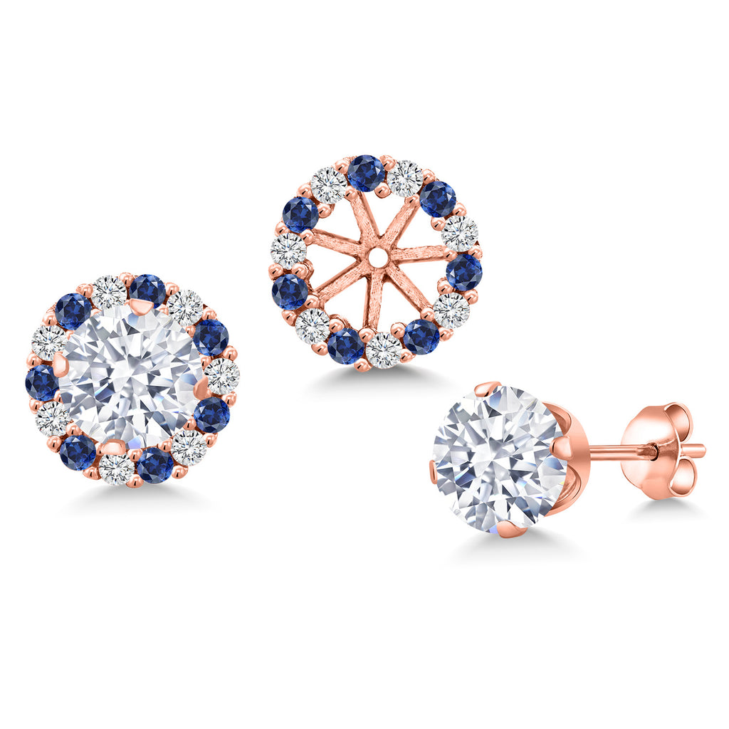 White Zirconia_Earrings in 925 Rose Gold Plated Silver
