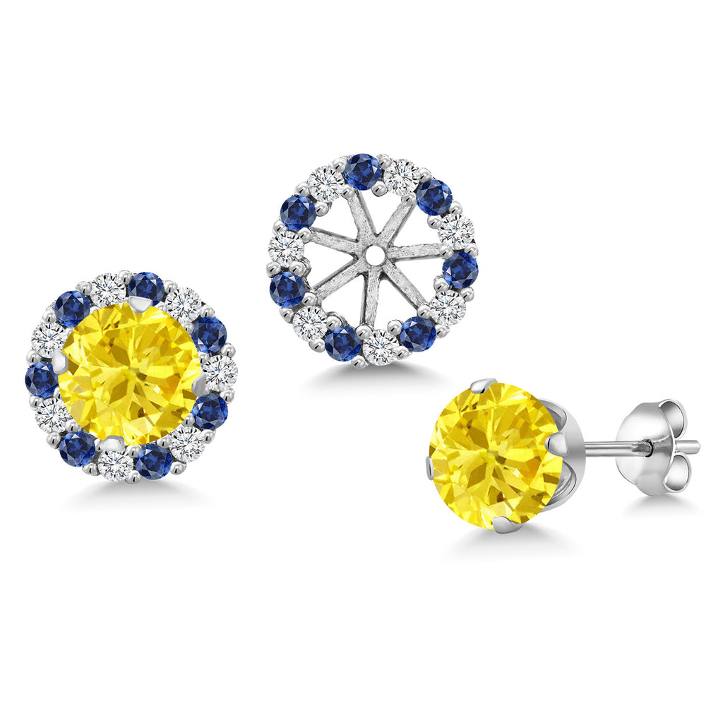 Yellow Zirconia_Earrings in 925 Sterling Silver