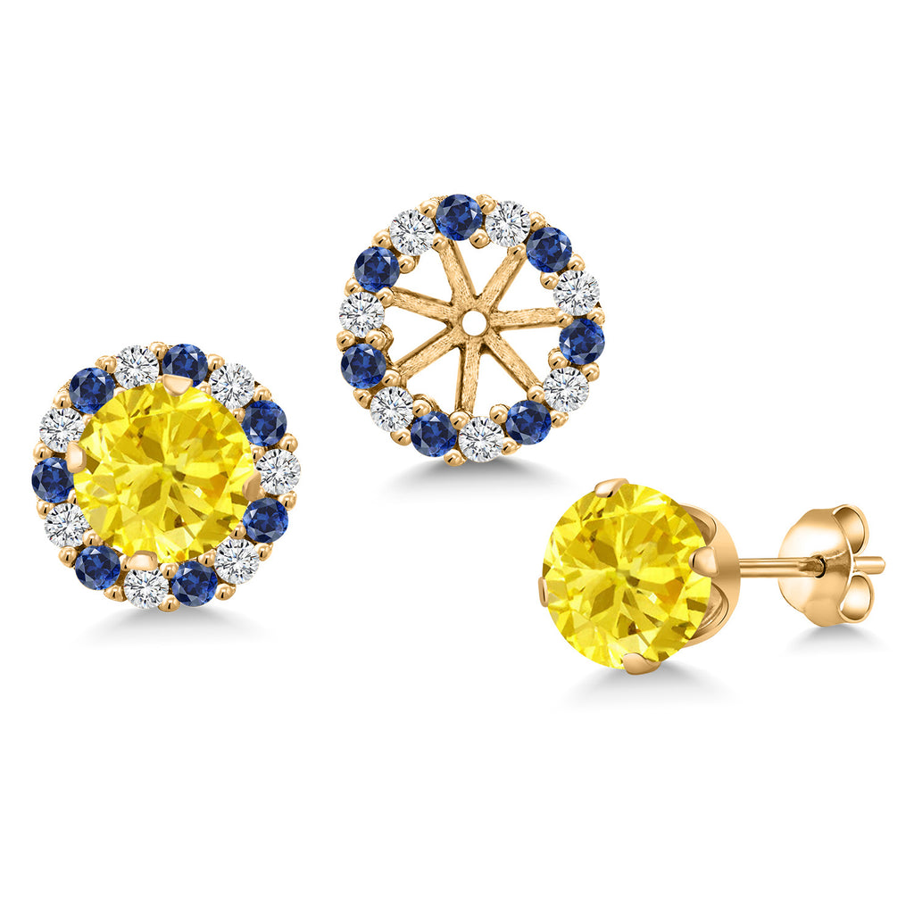 Yellow Zirconia_Earrings in 925 Yellow Gold Plated Silver