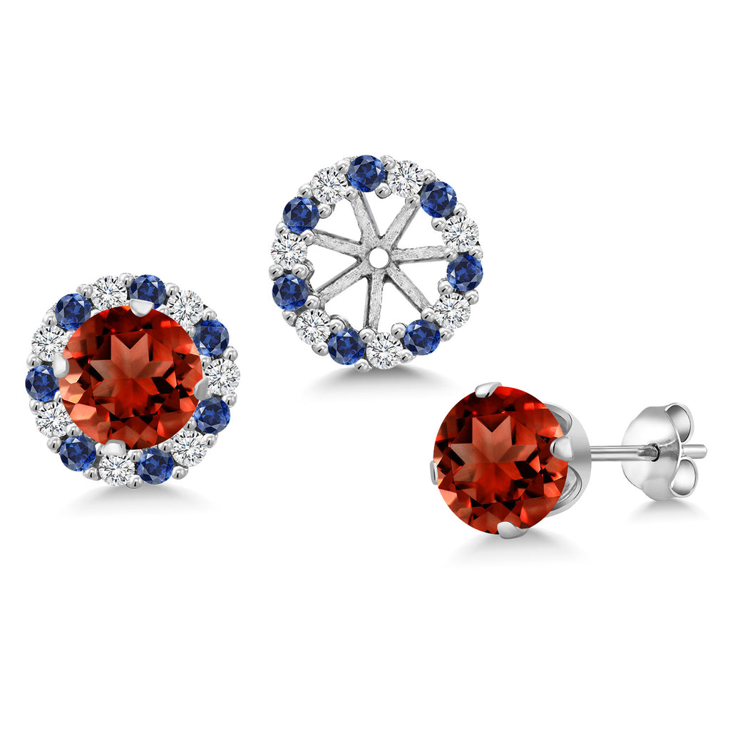 Garnet - January_Earrings in 925 Sterling Silver
