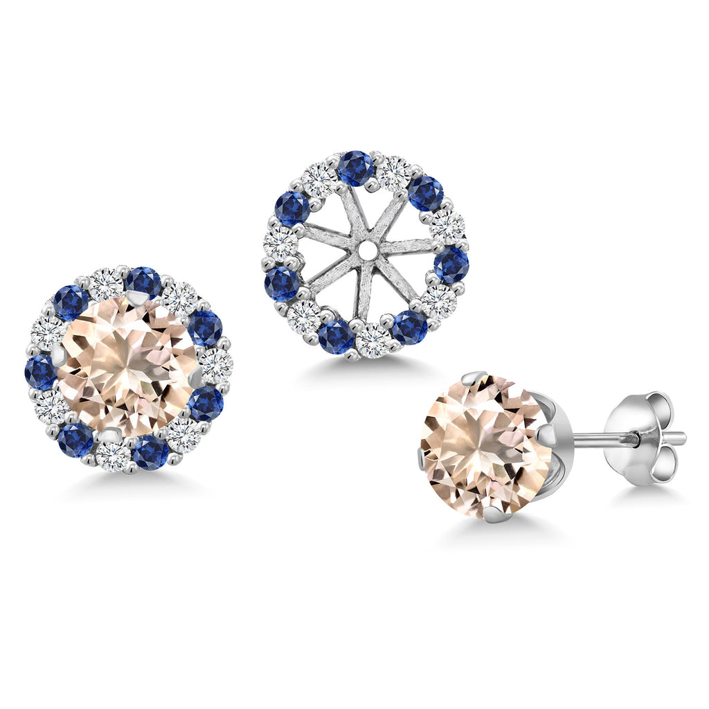 Morganite - October_Earrings in 925 Sterling Silver