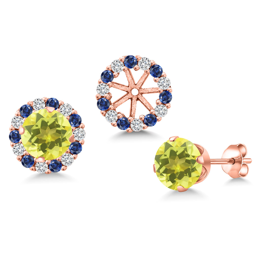 Canary Mystic Topaz_Earrings in 925 Rose Gold Plated Silver