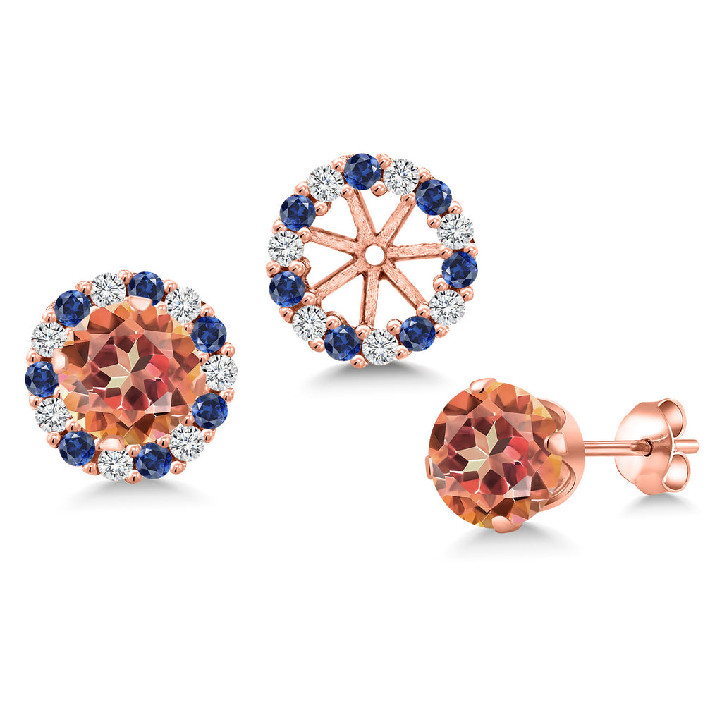 Ecstasy Mystic Topaz_Earrings in 925 Rose Gold Plated Silver