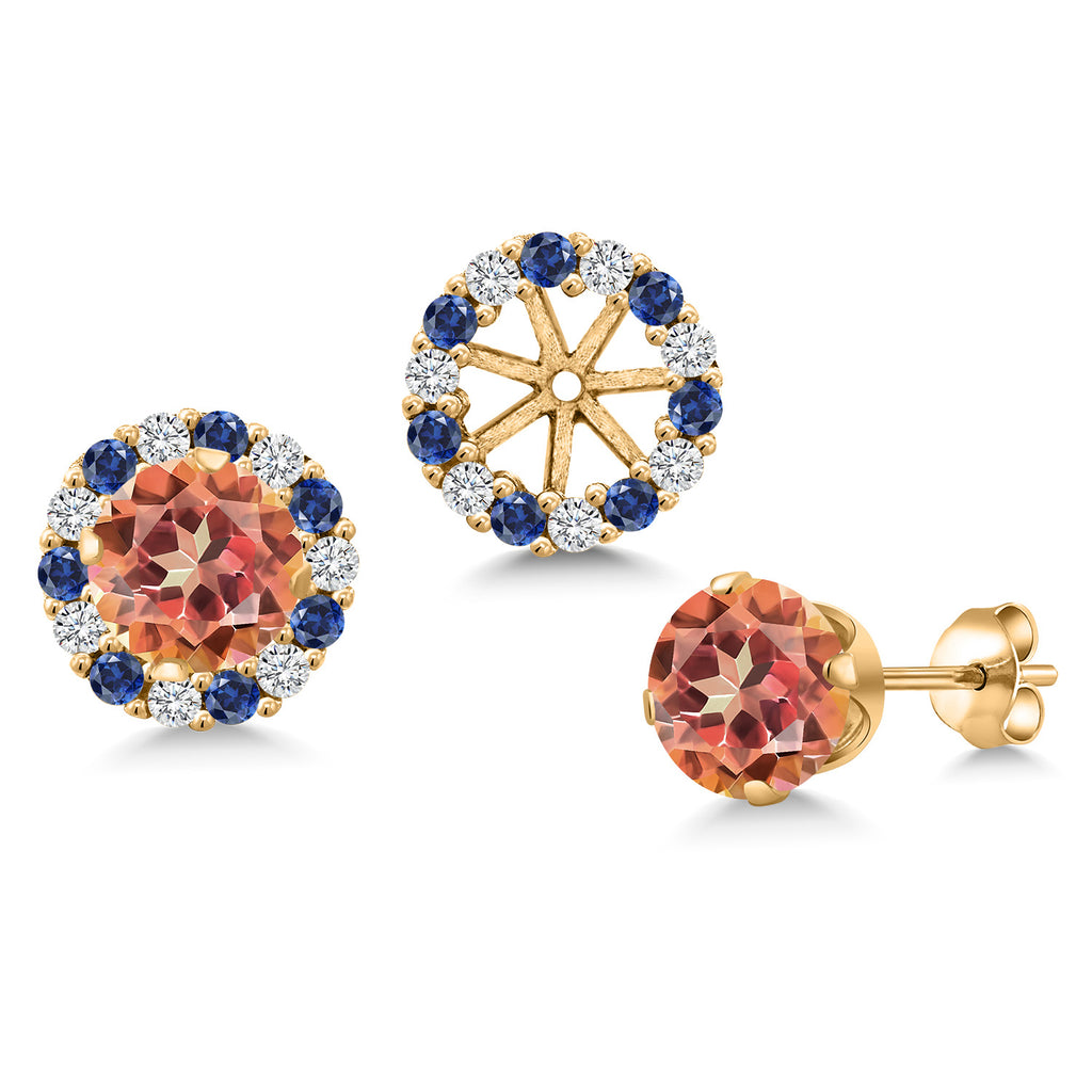 Ecstasy Mystic Topaz_Earrings in 925 Yellow Gold Plated Silver