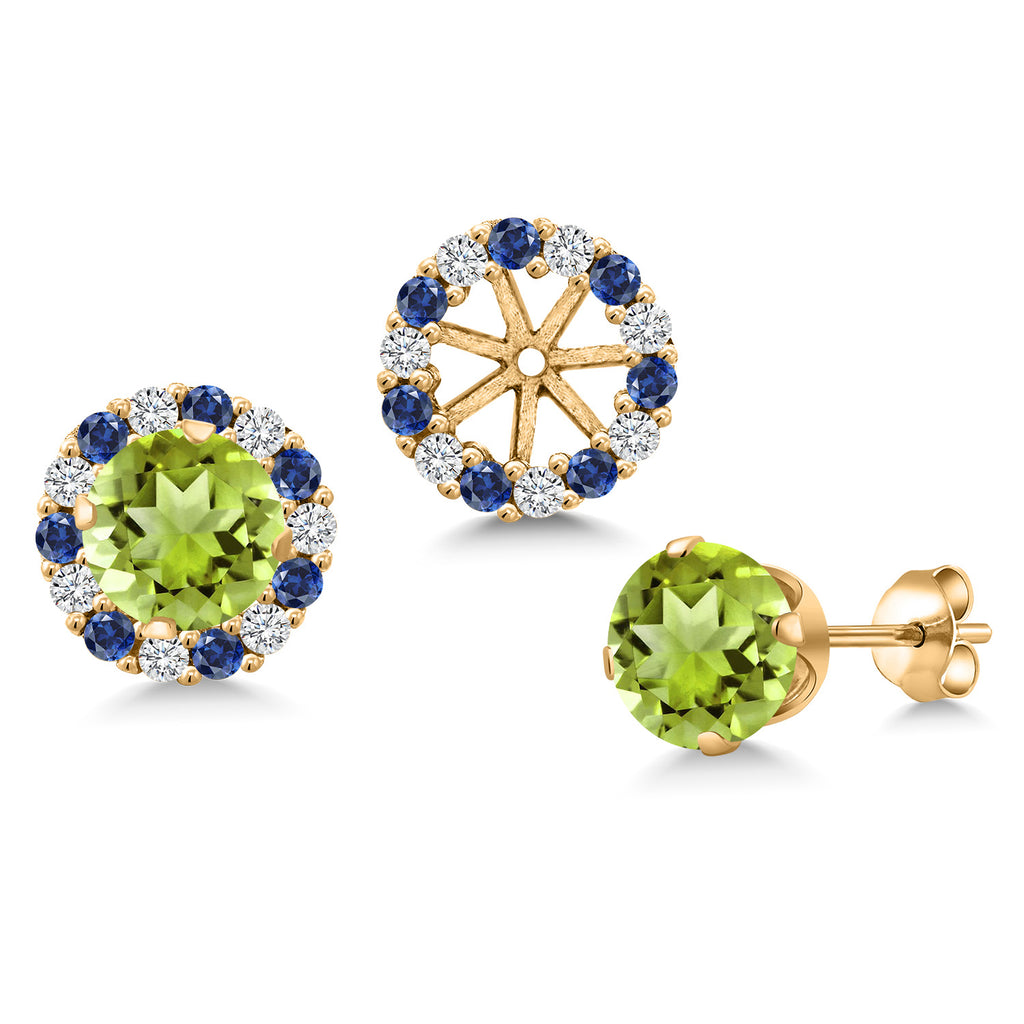 Peridot - August_Earrings in 925 Yellow Gold Plated Silver