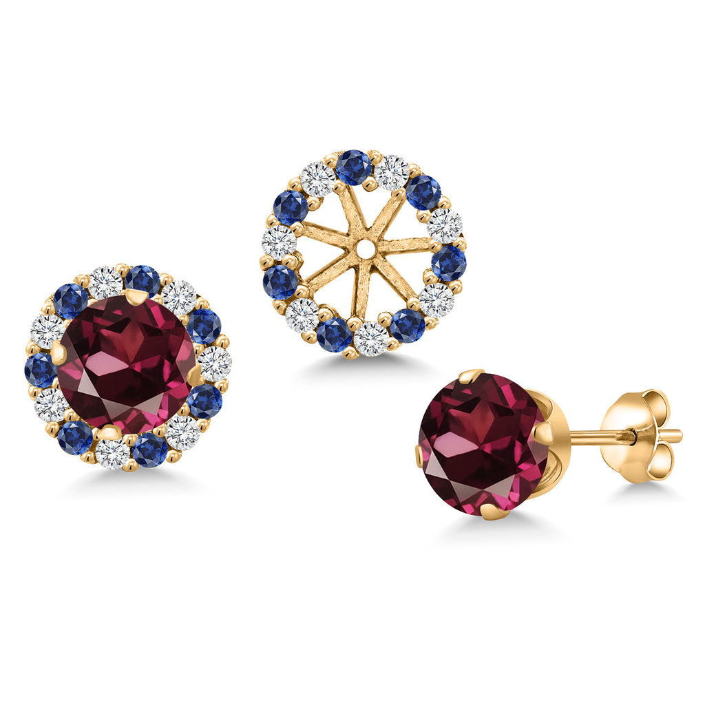Rhodolite Garnet_Earrings in 925 Yellow Gold Plated Silver