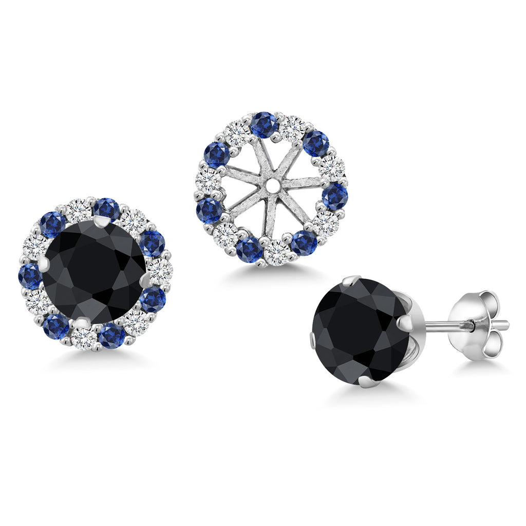 Black Sapphire - September_Earrings in 925 Sterling Silver