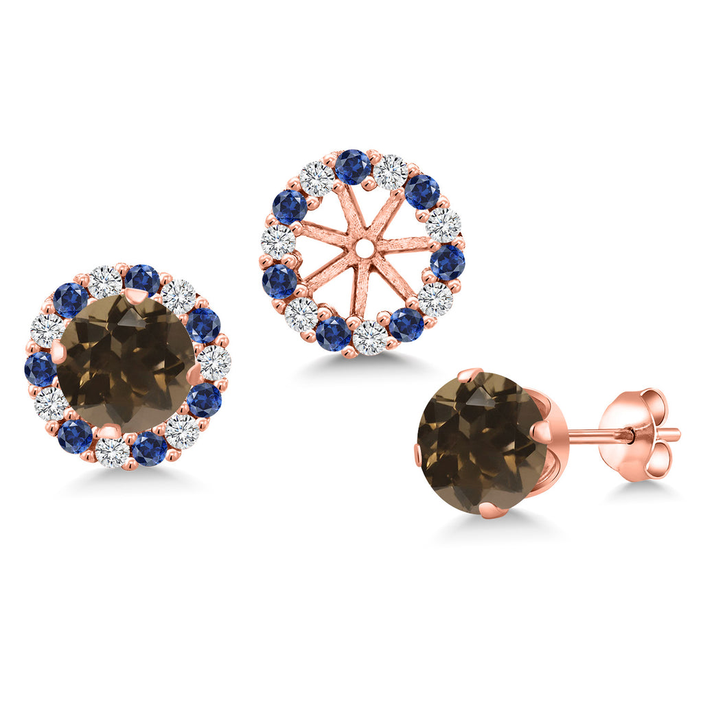Smoky Quartz_Earrings in 925 Rose Gold Plated Silver