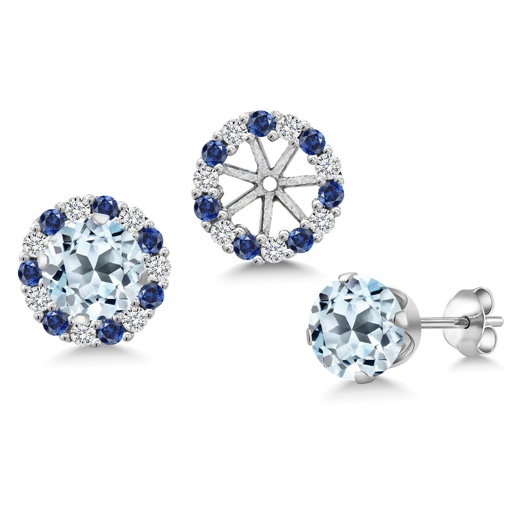 Sky Blue Topaz - November_Earrings in 925 Sterling Silver