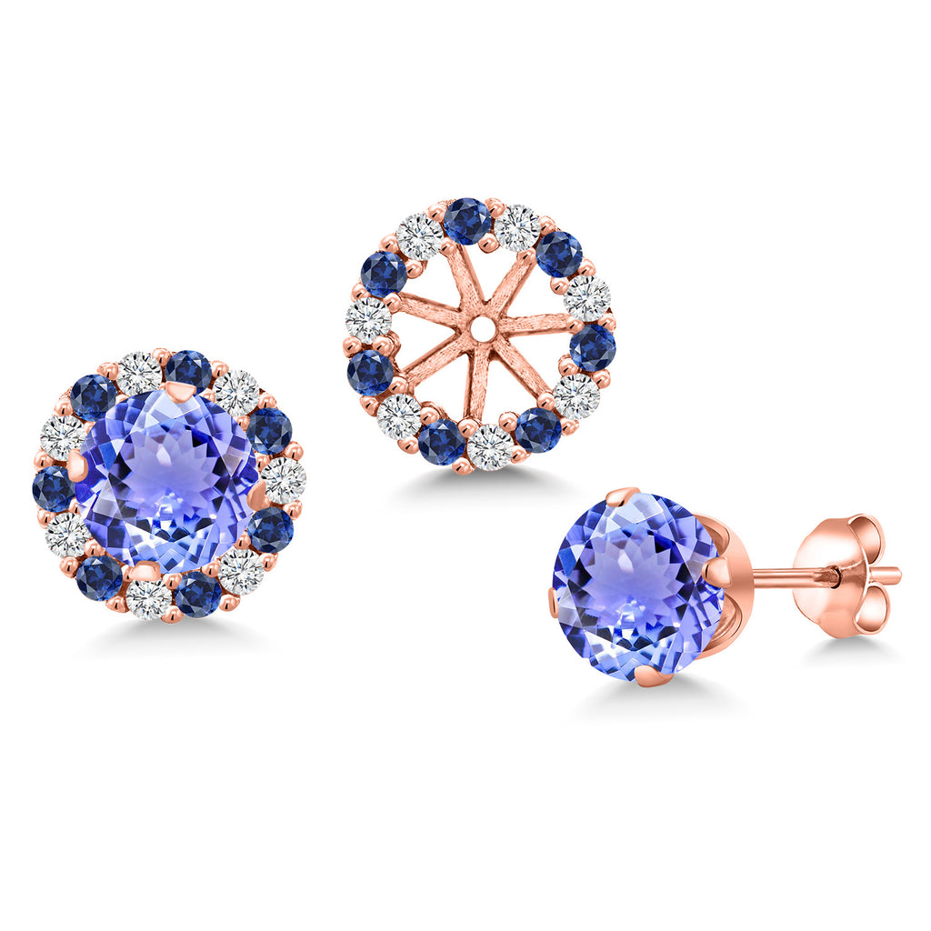 Tanzanite - December_Earrings in 925 Rose Gold Plated Silver