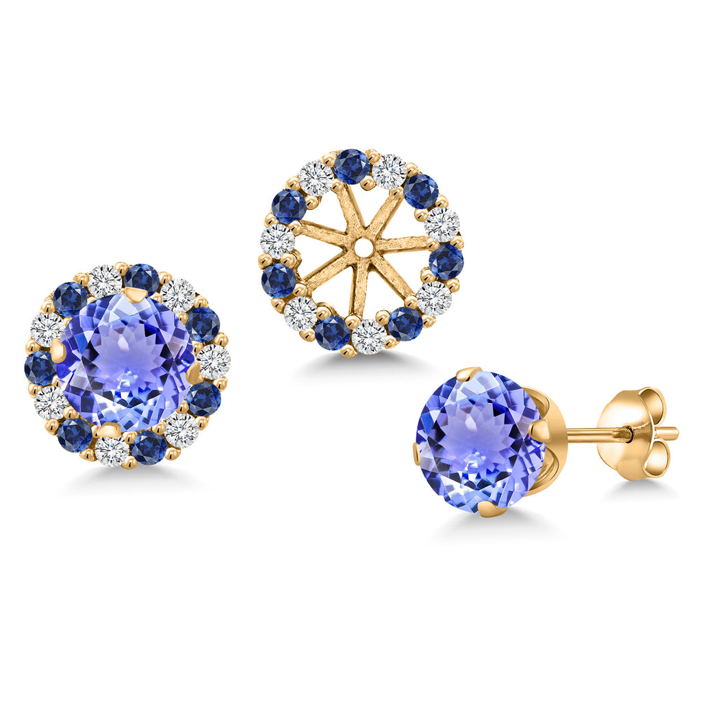 Tanzanite - December_Earrings in 925 Yellow Gold Plated Silver