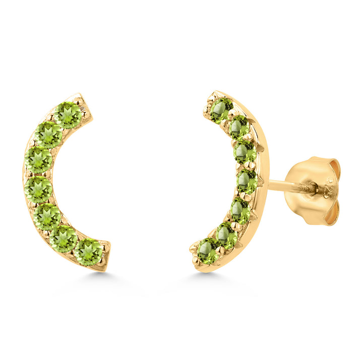Peridot - August_Earrings in 925 Yellow Gold Plated Silver