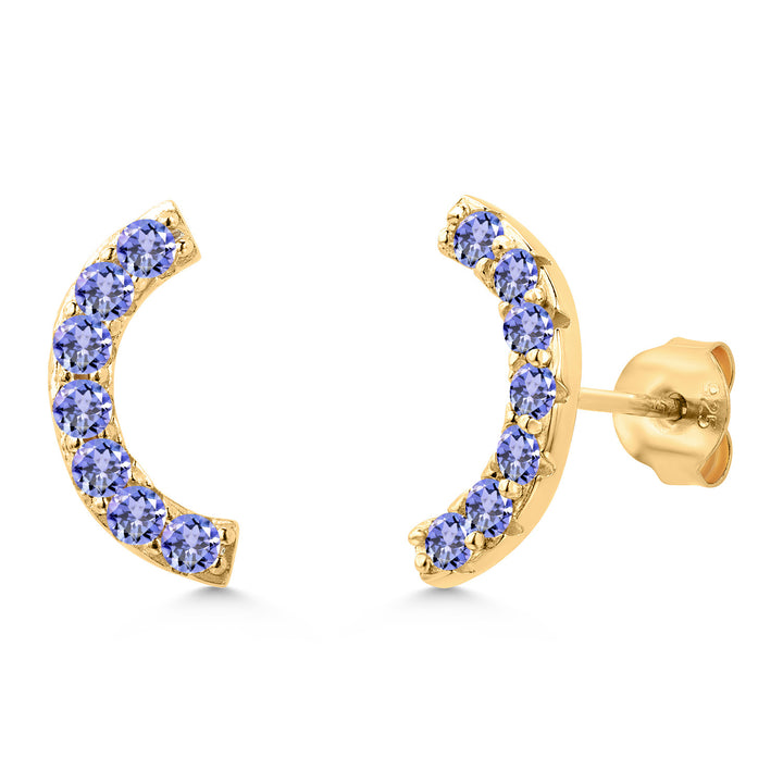 Tanzanite - December_Earrings in 925 Yellow Gold Plated Silver