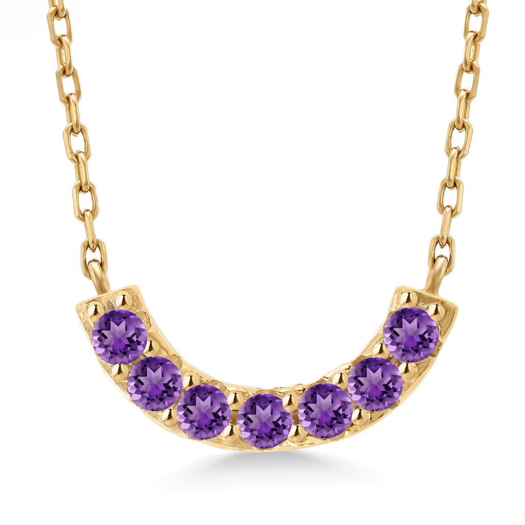 Amethyst - February_Necklace in 925 Yellow Gold Plated Silver