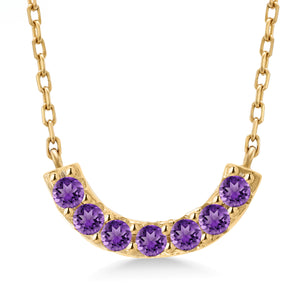 Amethyst - February_Necklace in 925 Yellow Gold Plated Silver