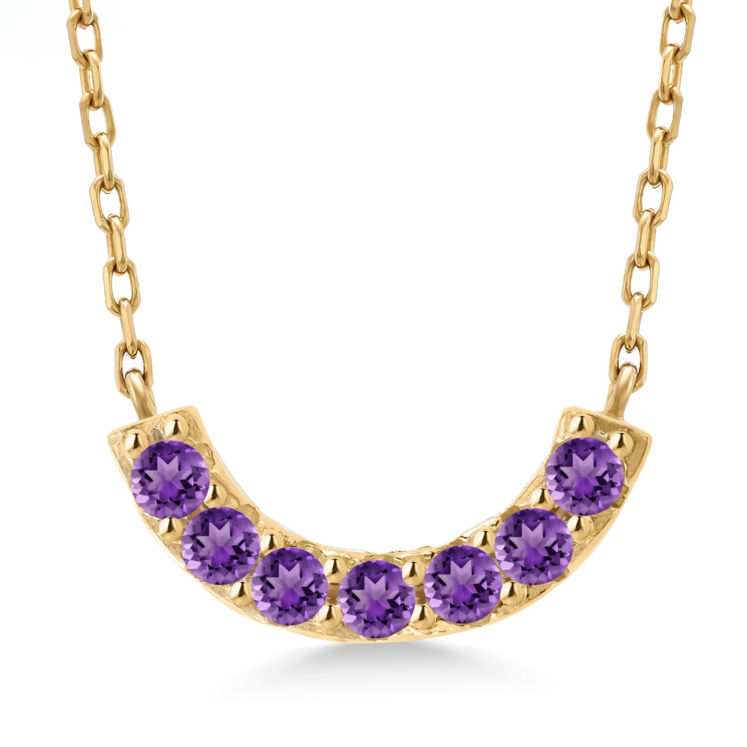 Amethyst - February_Necklace in 925 Yellow Gold Plated Silver