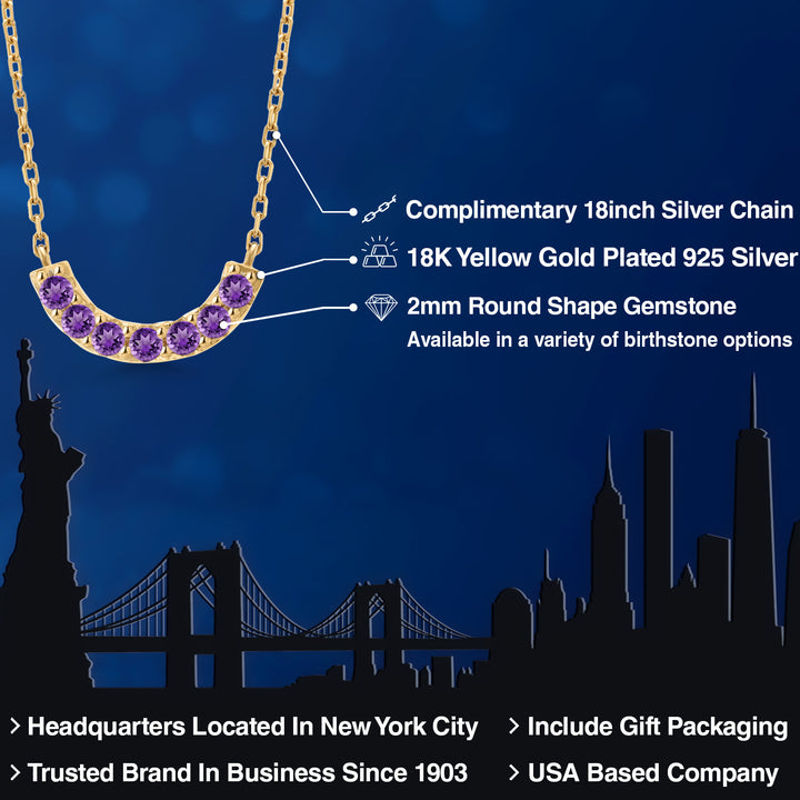 Amethyst - February_Necklace in 925 Yellow Gold Plated Silver