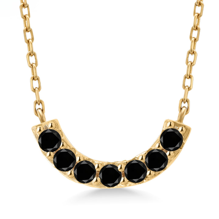 Black Diamond - April_Necklace in 925 Yellow Gold Plated Silver