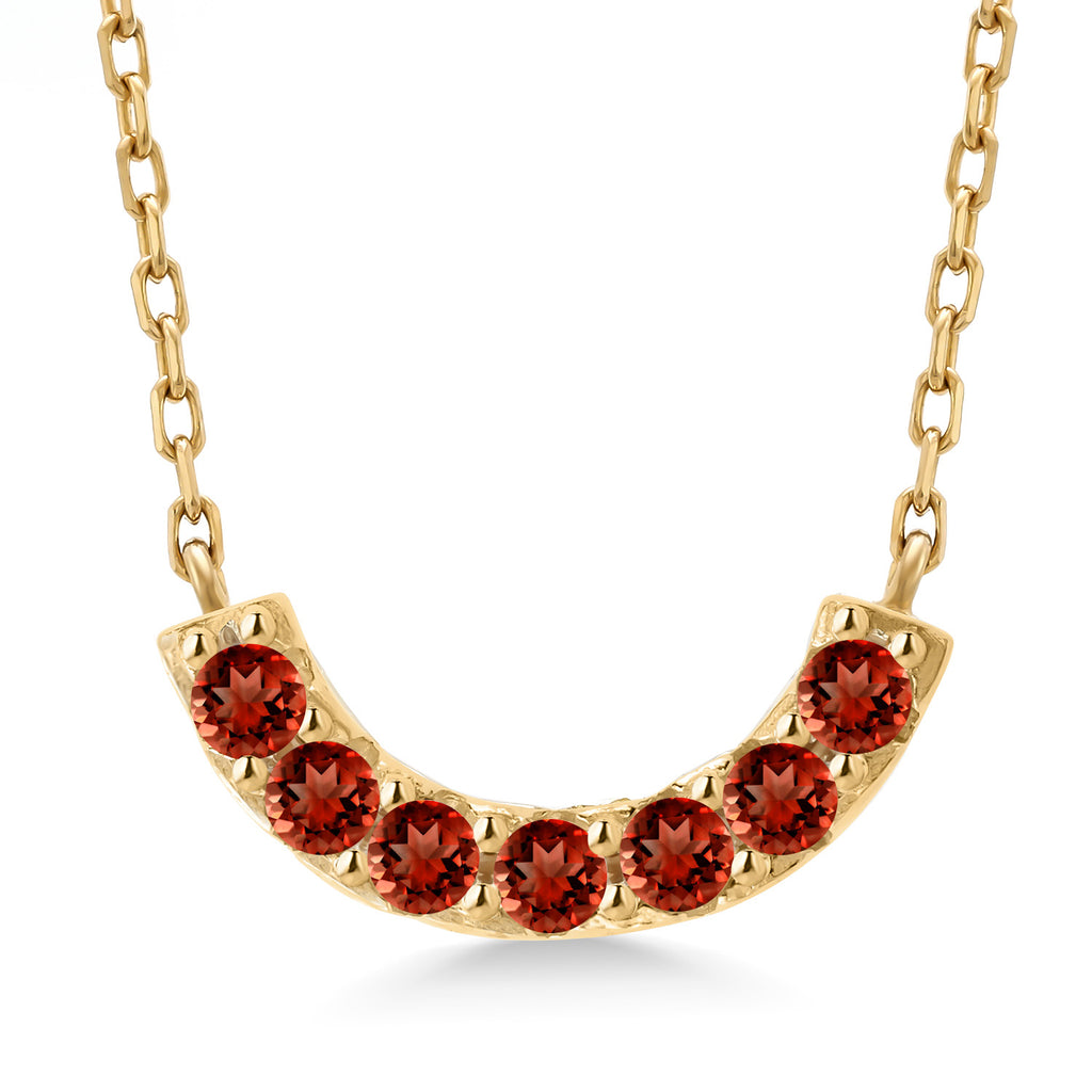 Garnet - January_Necklace in 925 Yellow Gold Plated Silver