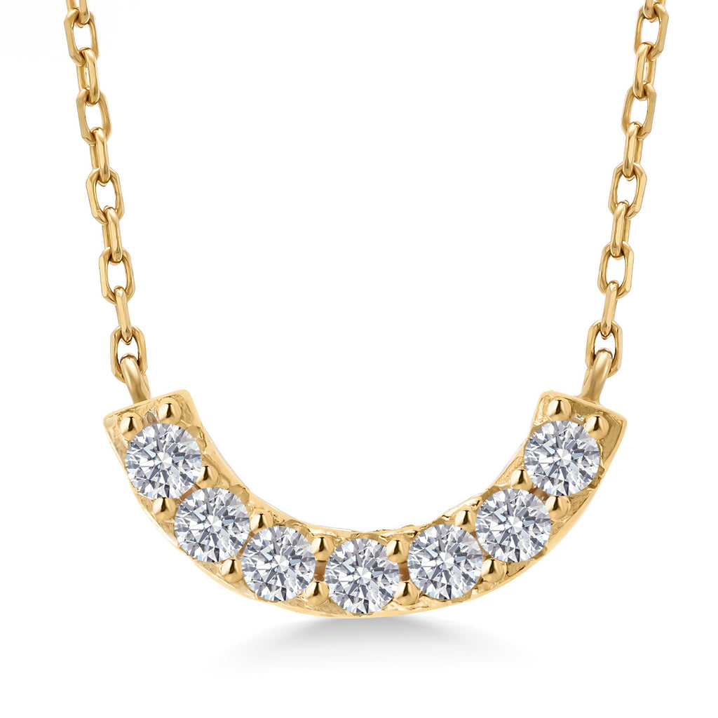 White Lab Grown Diamond - April_Necklace in 925 Yellow Gold Plated Silver