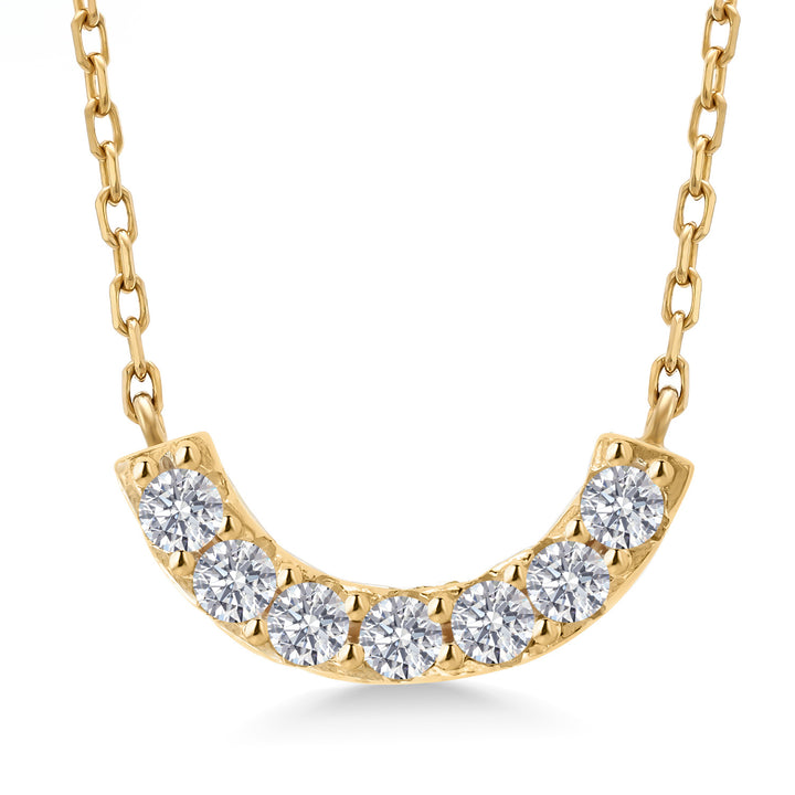 White Lab Grown Diamond - April_Necklace in 925 Yellow Gold Plated Silver
