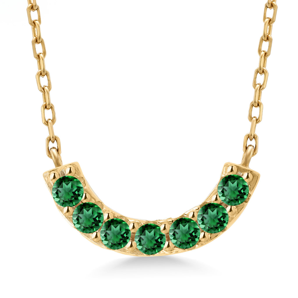 Nano Emerald - May_Necklace in 925 Yellow Gold Plated Silver