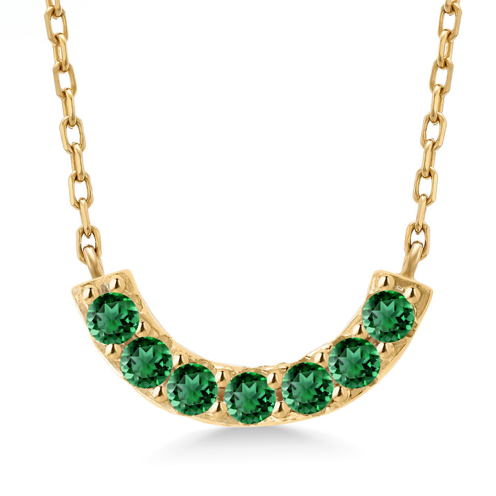 Nano Emerald - May_Necklace in 925 Yellow Gold Plated Silver