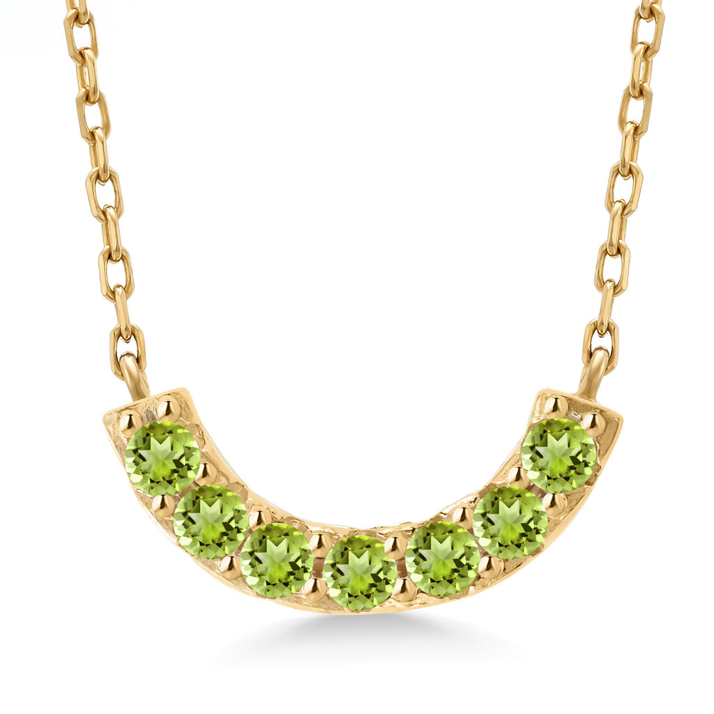 Peridot - August_Necklace in 925 Yellow Gold Plated Silver