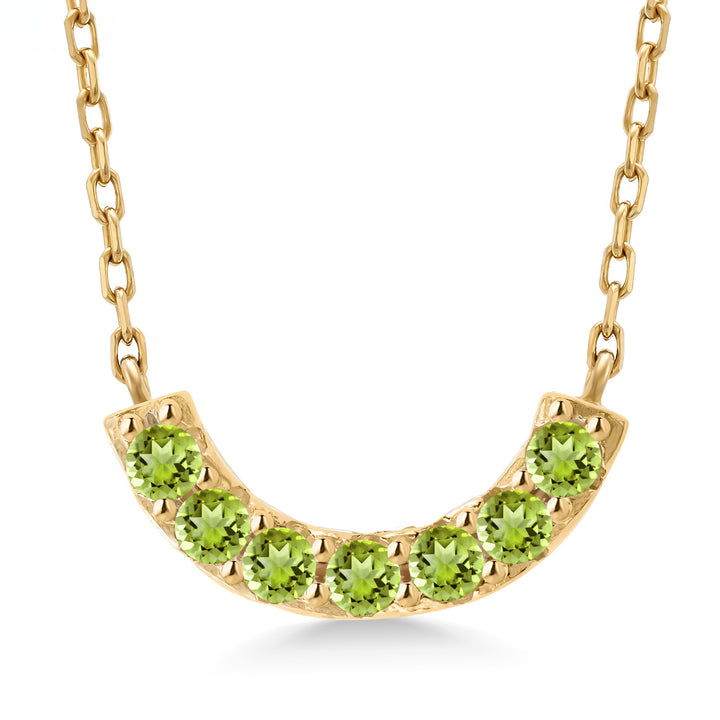 Peridot - August_Necklace in 925 Yellow Gold Plated Silver