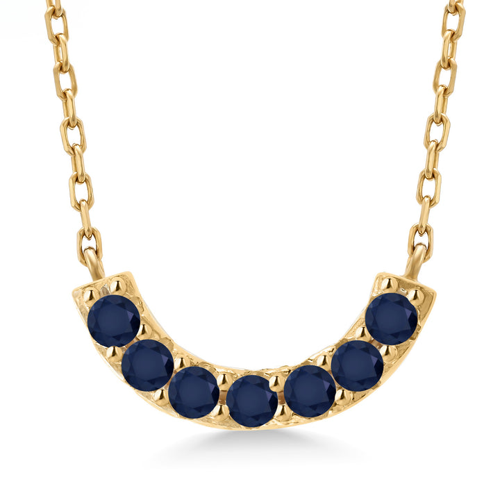 Blue Sapphire - September_Necklace in 925 Yellow Gold Plated Silver